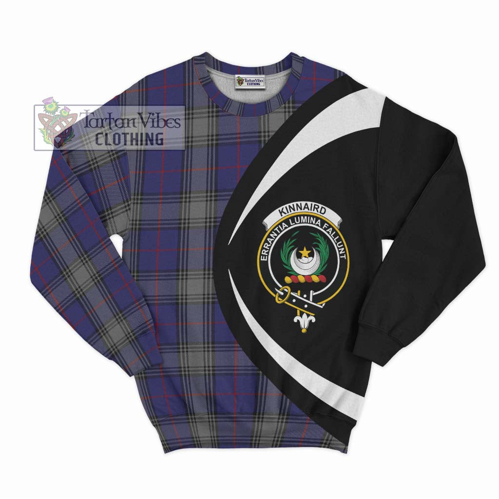 Kinnaird Tartan Sweatshirt with Family Crest Circle Style Unisex - Tartan Vibes Clothing