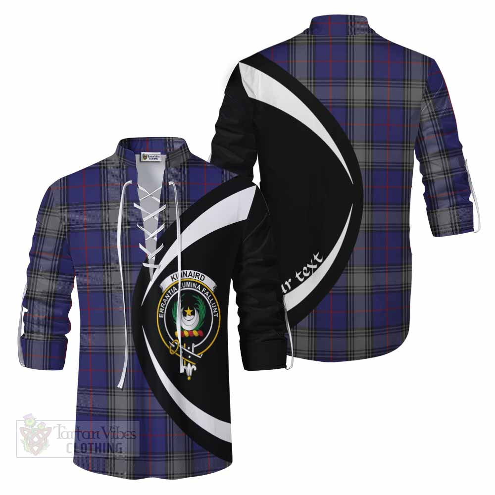 Tartan Vibes Clothing Kinnaird Tartan Ghillie Kilt Shirt with Family Crest Circle Style