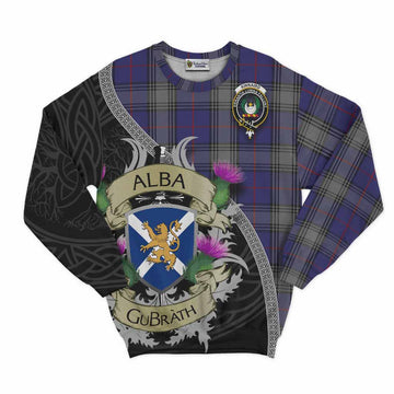 Kinnaird Tartan Family Crest Sweatshirt Lion Rampant Royal Thistle Shield Celtic Inspired