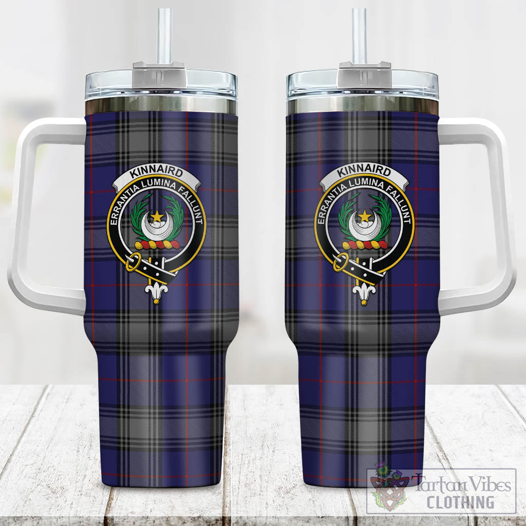 Tartan Vibes Clothing Kinnaird Tartan and Family Crest Tumbler with Handle