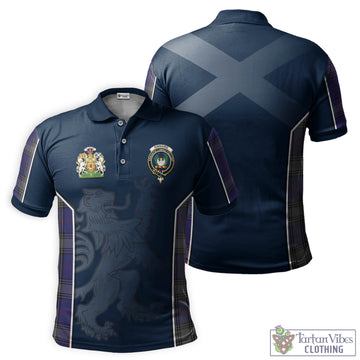 Kinnaird Tartan Men's Polo Shirt with Family Crest and Lion Rampant Vibes Sport Style