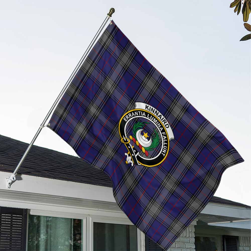 Tartan Vibes Clothing Kinnaird Tartan House Flag with Family Crest