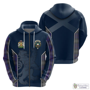 Kinnaird Tartan Hoodie with Family Crest and Lion Rampant Vibes Sport Style