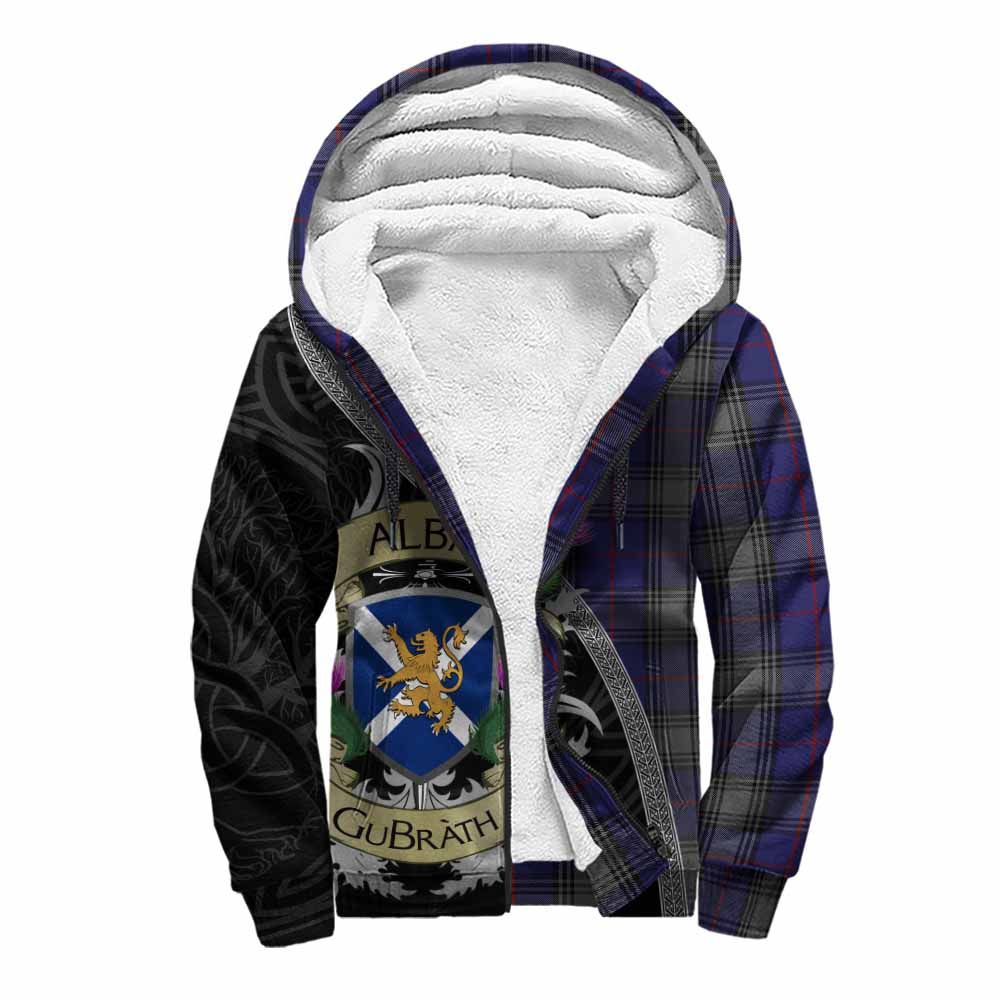 Tartan Vibes Clothing Kinnaird Tartan Family Crest Sherpa Hoodie Lion Rampant Royal Thistle Shield Celtic Inspired