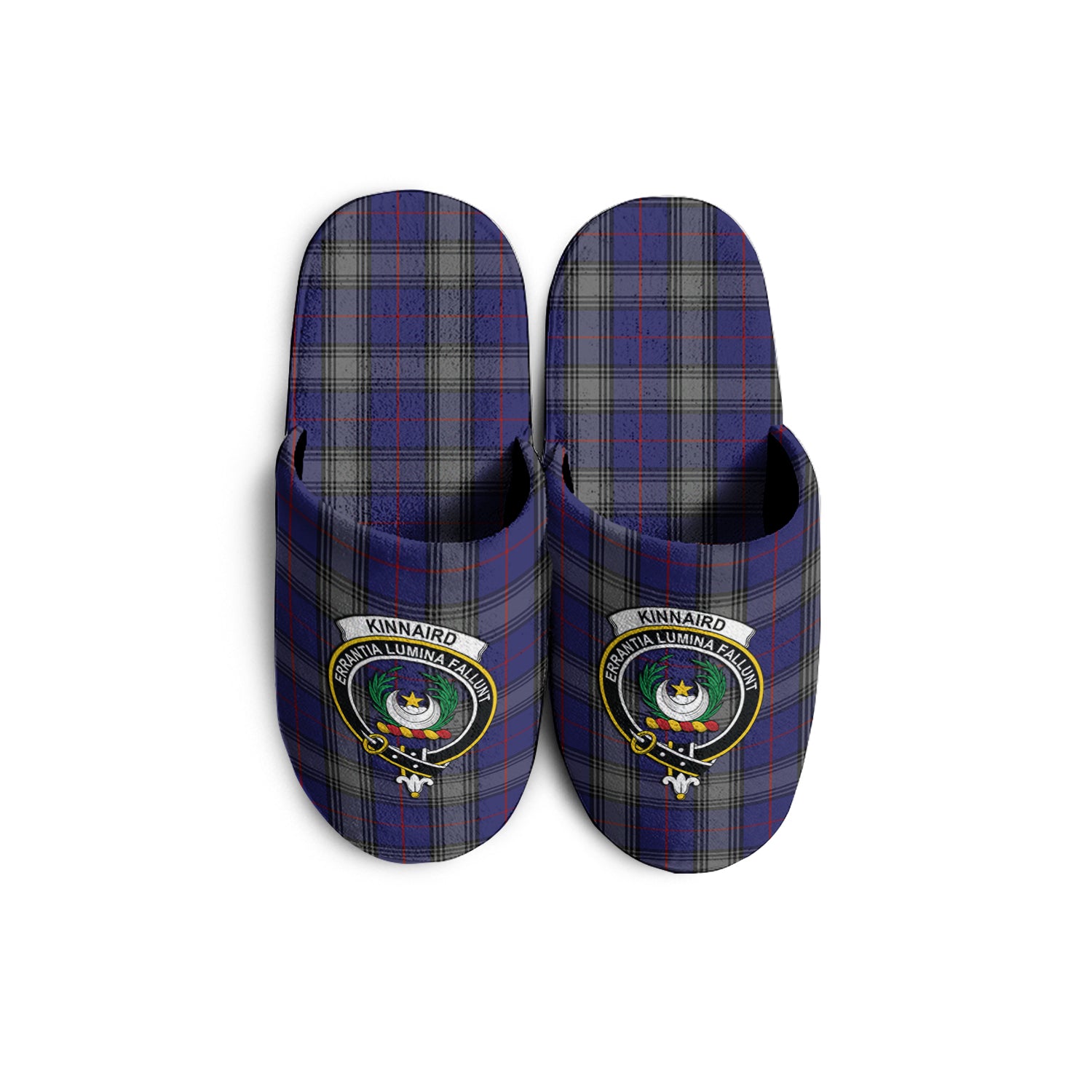 Kinnaird Tartan Home Slippers with Family Crest - Tartanvibesclothing