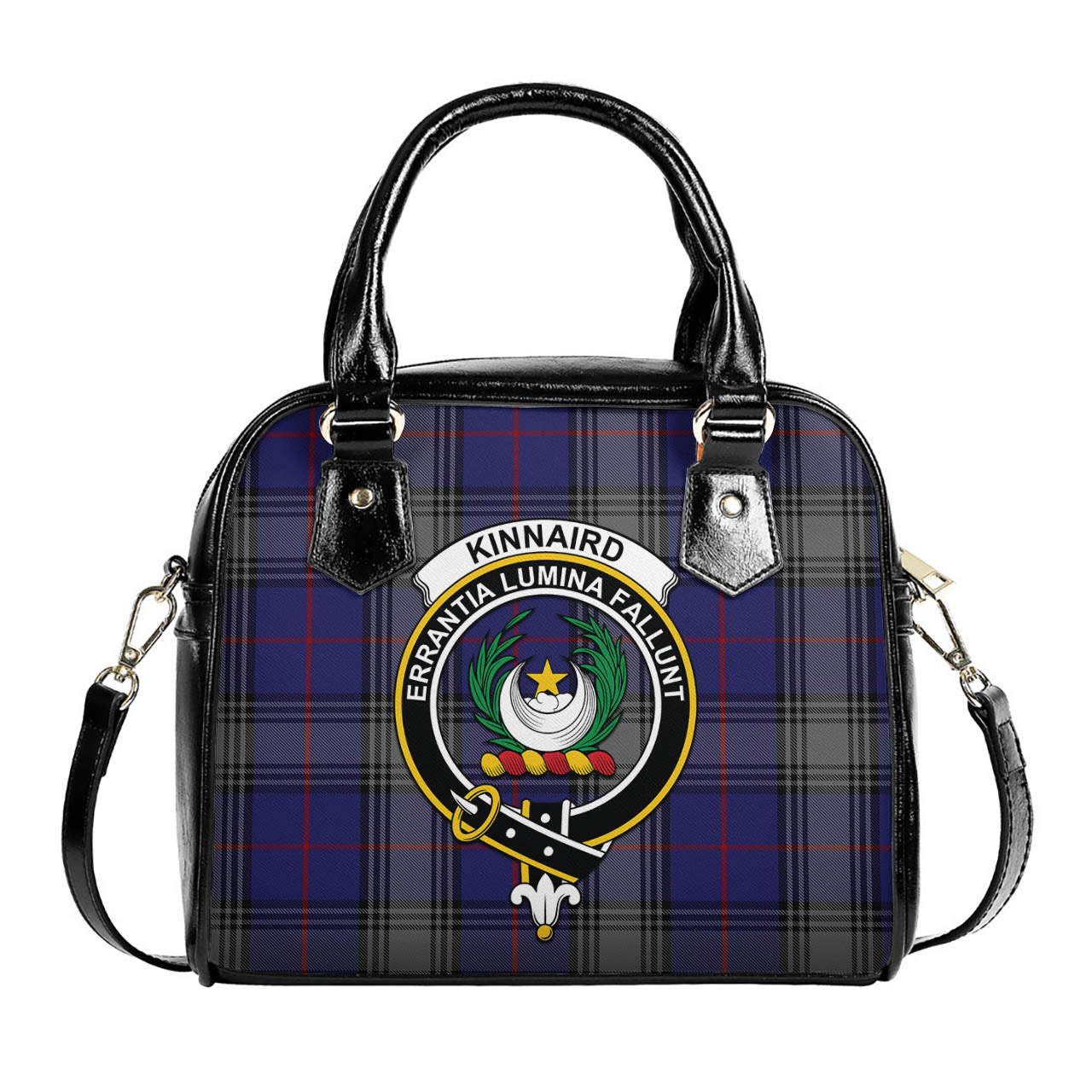 Kinnaird Tartan Shoulder Handbags with Family Crest One Size 6*25*22 cm - Tartanvibesclothing