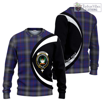 Kinnaird Tartan Ugly Sweater with Family Crest Circle Style Unisex - Tartan Vibes Clothing