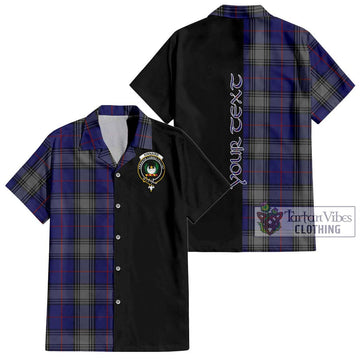 Kinnaird Tartan Short Sleeve Button Shirt with Family Crest and Half Of Me Style Kid - Tartanvibesclothing Shop