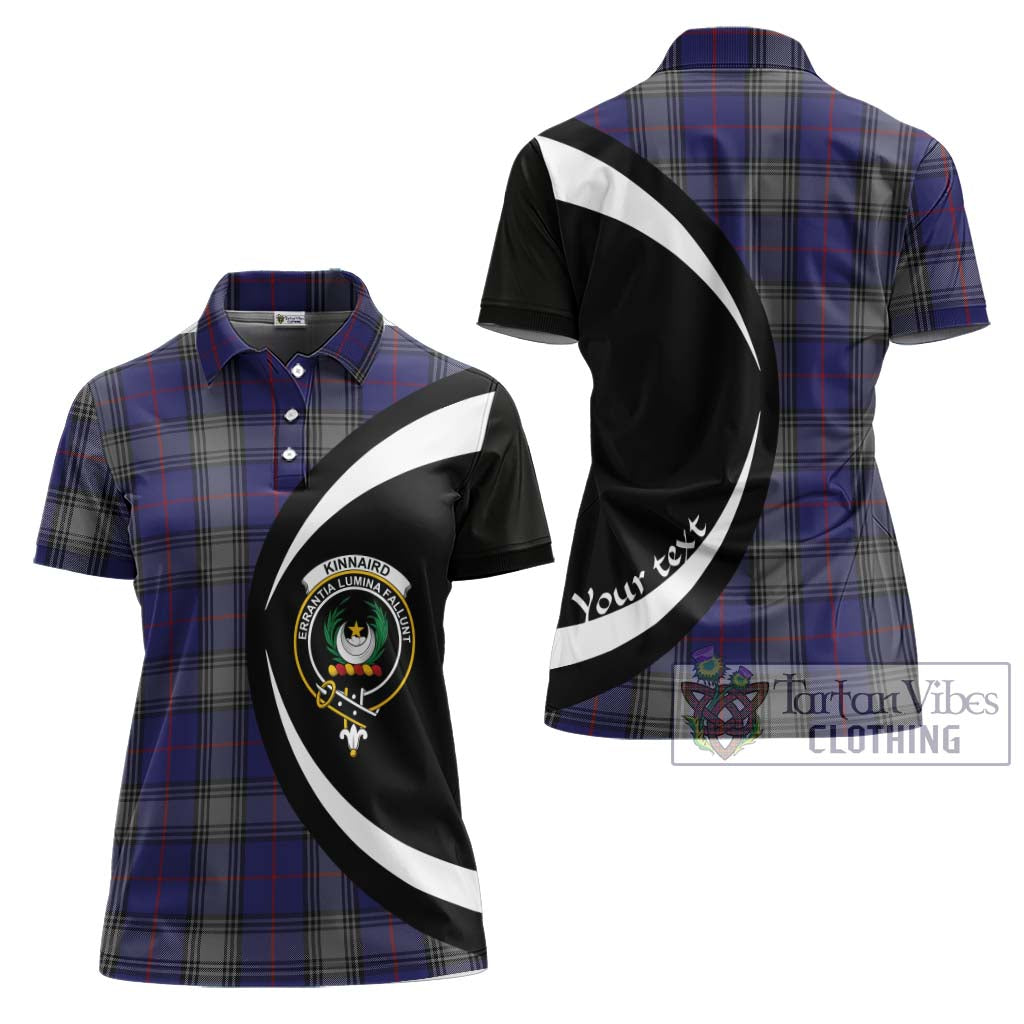 Kinnaird Tartan Women's Polo Shirt with Family Crest Circle Style Women - Tartan Vibes Clothing