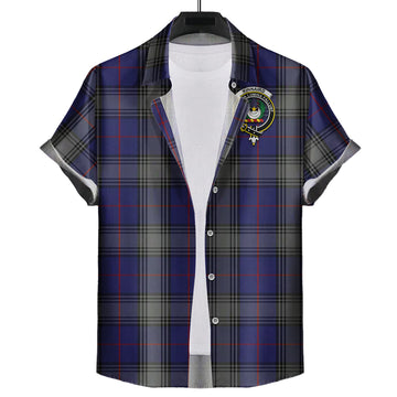Kinnaird Tartan Short Sleeve Button Down Shirt with Family Crest