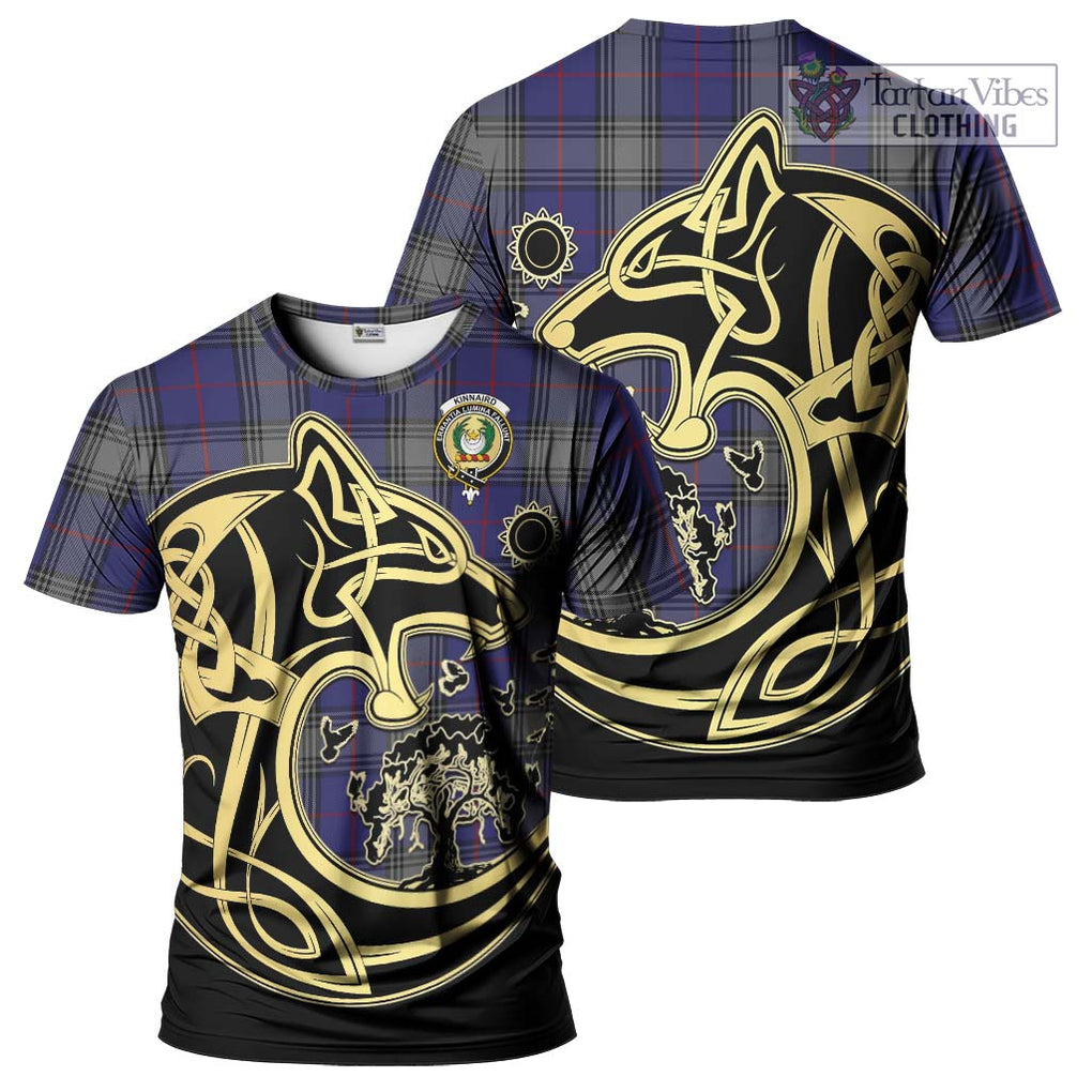 Kinnaird Tartan T-Shirt with Family Crest Celtic Wolf Style Kid's Shirt - Tartan Vibes Clothing