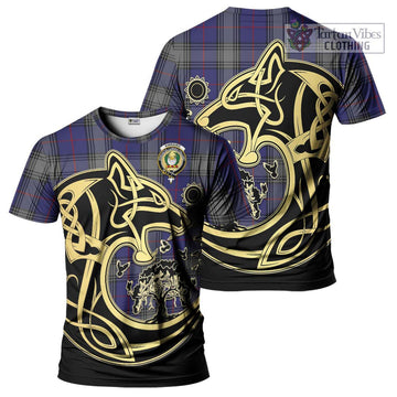 Kinnaird Tartan T-Shirt with Family Crest Celtic Wolf Style Kid's Shirt - Tartan Vibes Clothing