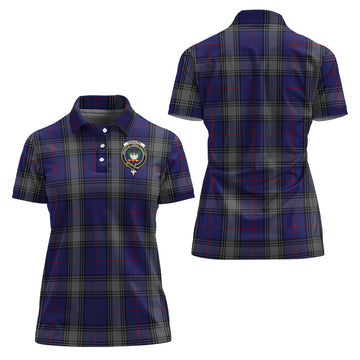 Kinnaird Tartan Polo Shirt with Family Crest For Women