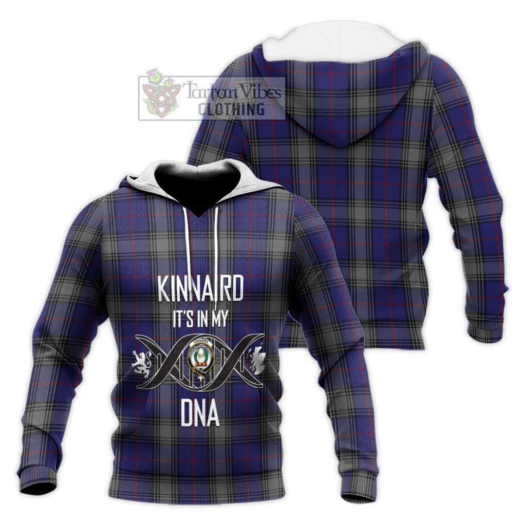 Kinnaird Tartan Knitted Hoodie with Family Crest DNA In Me Style Unisex Knitted Pullover Hoodie - Tartanvibesclothing Shop