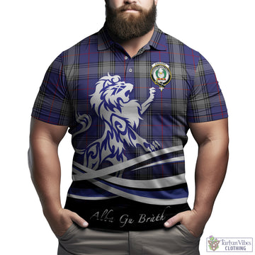 Kinnaird Tartan Polo Shirt with Alba Gu Brath Regal Lion Emblem