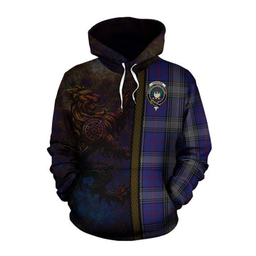 Kinnaird Tartan Family Crest Cotton Hoodie Alba Gu Brath Be Brave Lion Ancient Style
