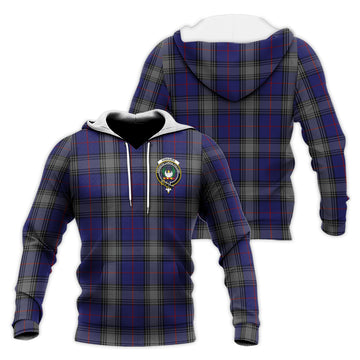 Kinnaird Tartan Knitted Hoodie with Family Crest