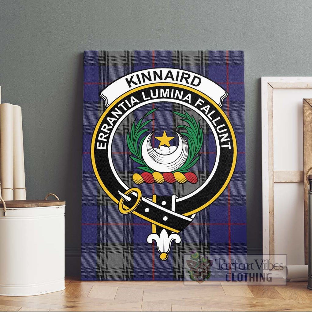 Kinnaird Tartan Canvas Print Wall Art with Family Crest Without Frame - Tartan Vibes Clothing