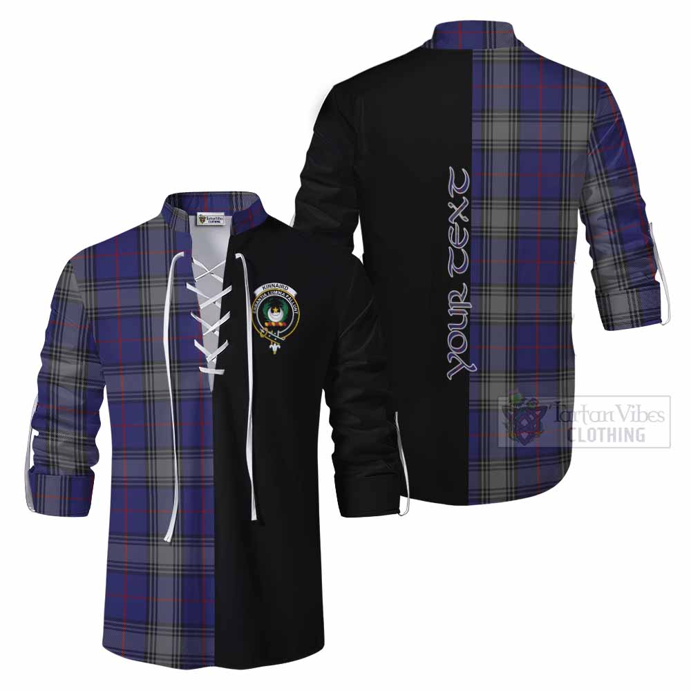 Tartan Vibes Clothing Kinnaird Tartan Ghillie Kilt Shirt with Family Crest and Half Of Me Style