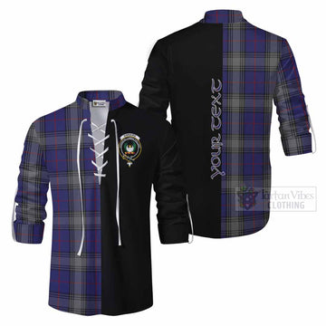 Tartan Vibes Clothing Kinnaird Tartan Ghillie Kilt Shirt with Family Crest and Half Of Me Style