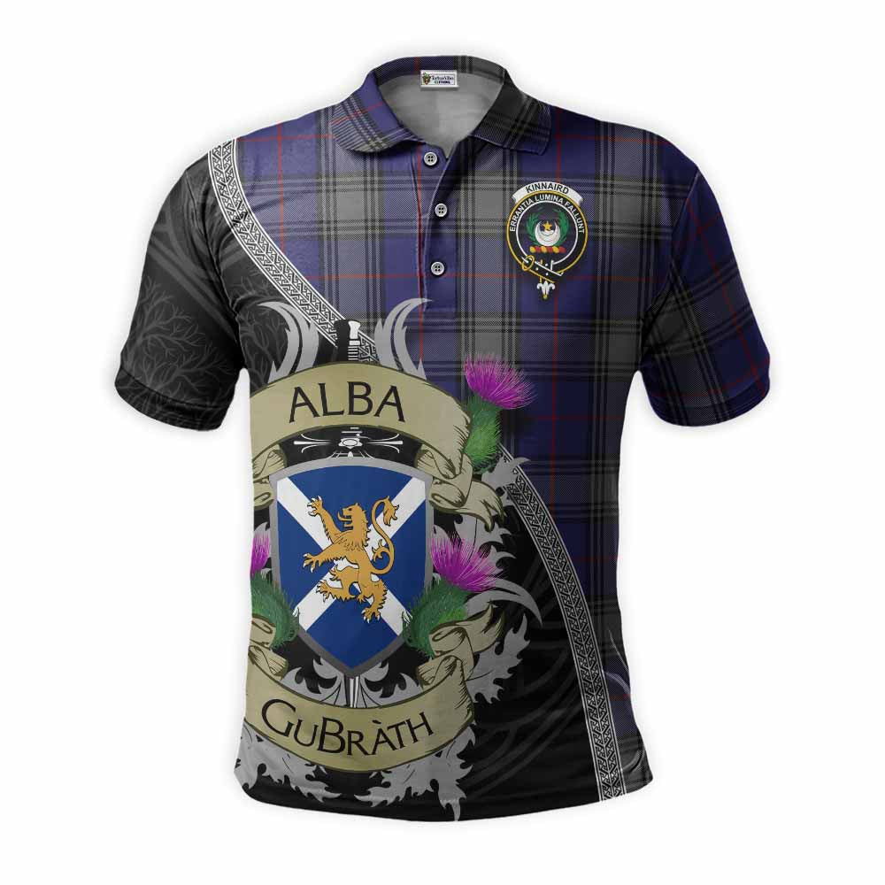 Kinnaird Tartan Family Crest Polo Shirt Lion Rampant Royal Thistle Shield Celtic Inspired Kid - Tartan Vibes Clothing