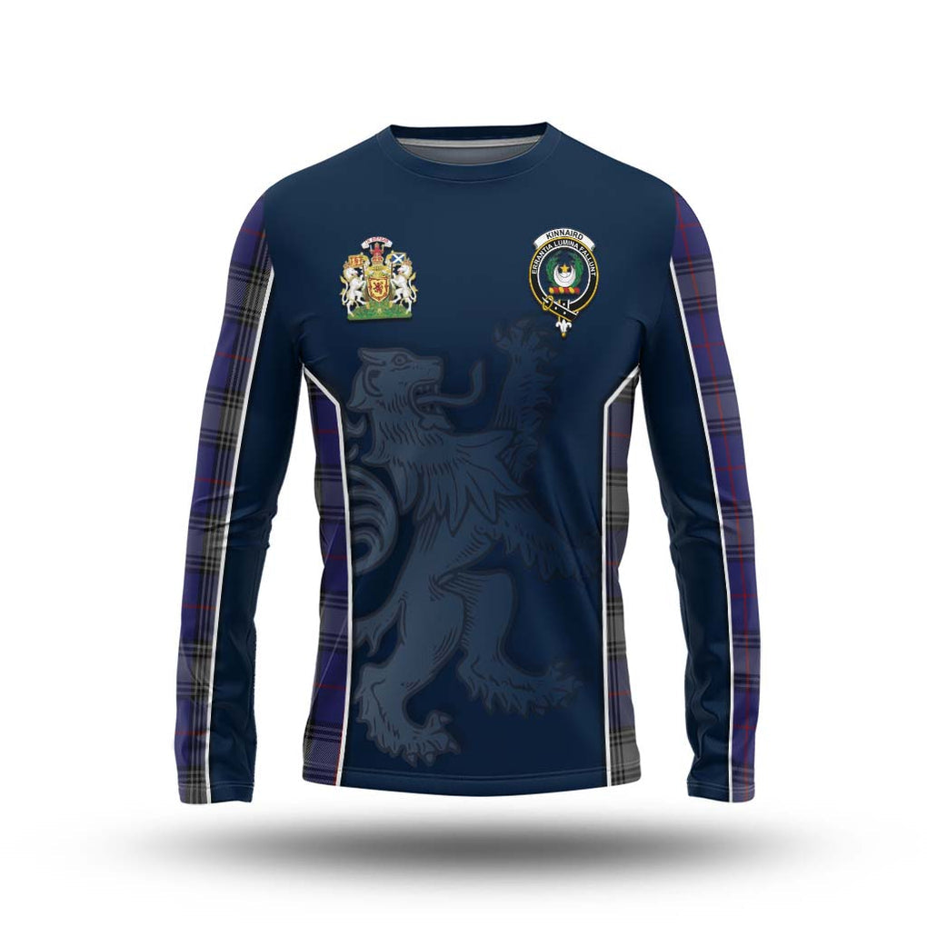 Kinnaird Tartan Long Sleeve T-Shirt with Family Crest and Lion Rampant Vibes Sport Style Unisex - Tartan Vibes Clothing