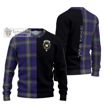Kinnaird Tartan Knitted Sweater with Family Crest and Half Of Me Style Unisex - Tartanvibesclothing Shop