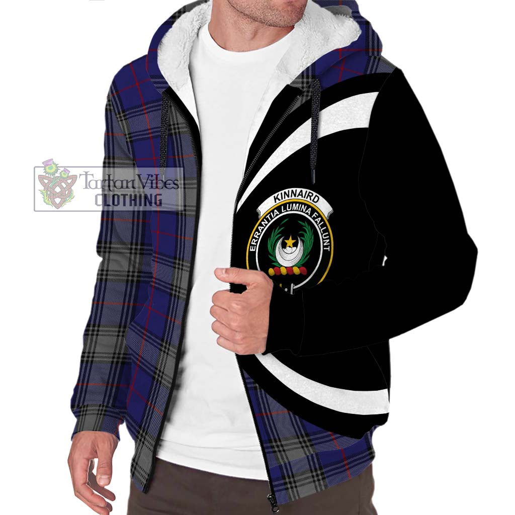 Kinnaird Tartan Sherpa Hoodie with Family Crest Circle Style Unisex S - Tartan Vibes Clothing