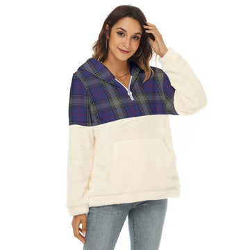 Kinnaird Tartan Women's Borg Fleece Hoodie With Half Zip Female - Tartan Vibes Clothing