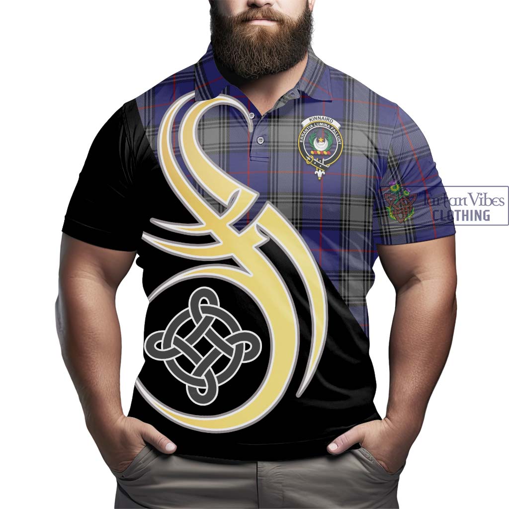 Kinnaird Tartan Polo Shirt with Family Crest and Celtic Symbol Style - Tartan Vibes Clothing