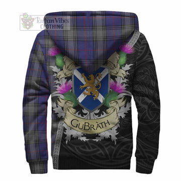 Kinnaird Tartan Family Crest Sherpa Hoodie Lion Rampant Royal Thistle Shield Celtic Inspired
