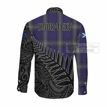 Kinnaird Crest Tartan Long Sleeve Button Shirt with New Zealand Silver Fern Half Style