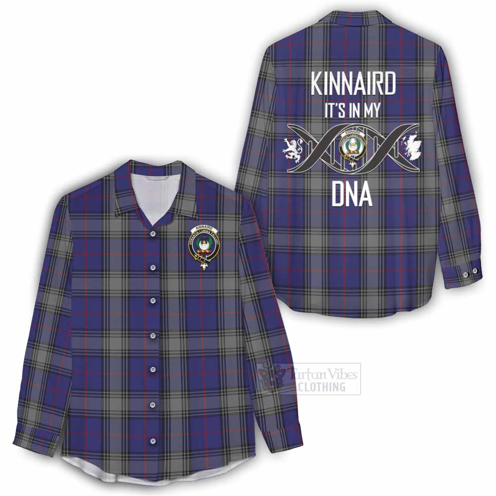 Tartan Vibes Clothing Kinnaird Tartan Women's Casual Shirt with Family Crest DNA In Me Style