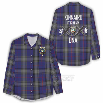 Tartan Vibes Clothing Kinnaird Tartan Women's Casual Shirt with Family Crest DNA In Me Style