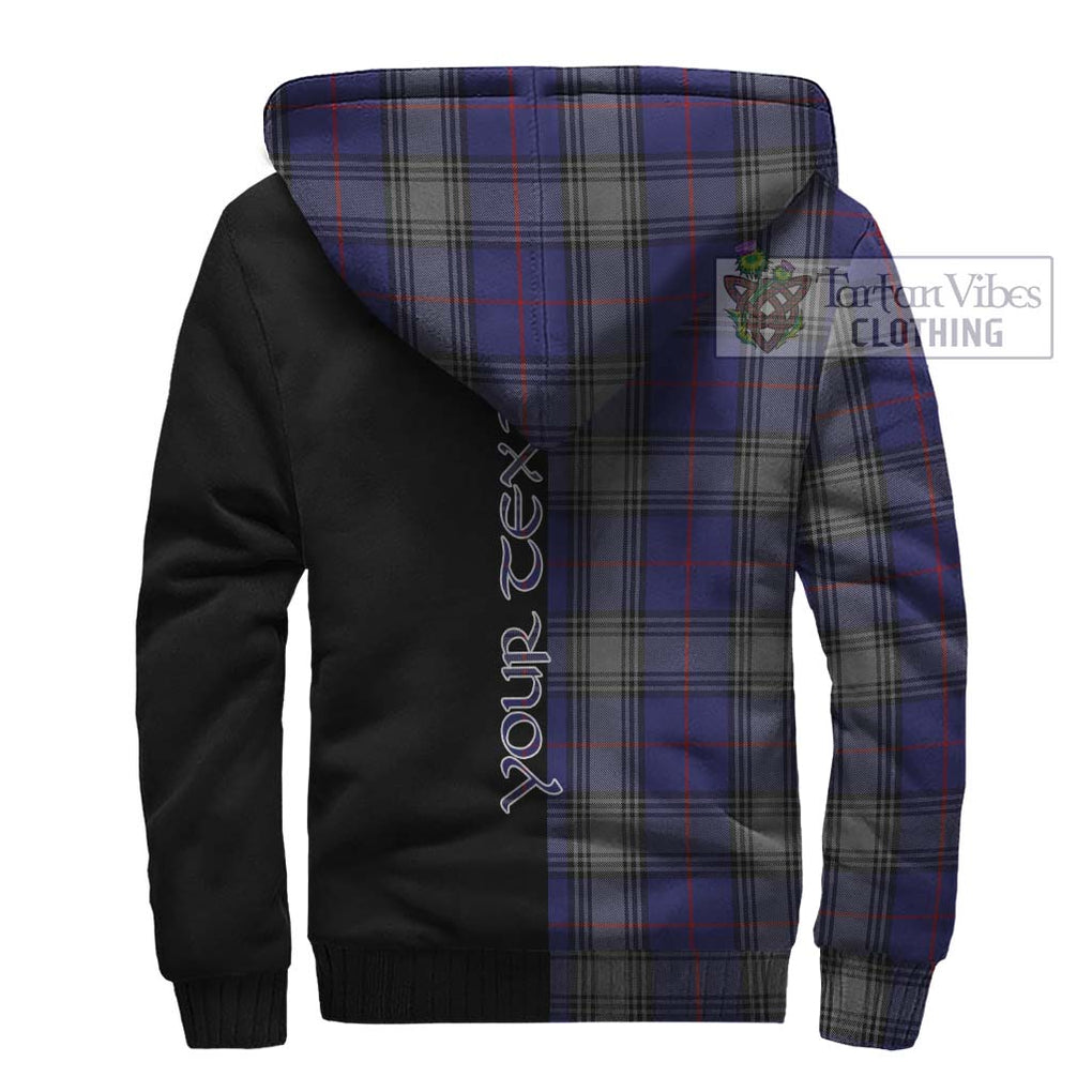 Kinnaird Tartan Sherpa Hoodie with Family Crest and Half Of Me Style - Tartanvibesclothing Shop