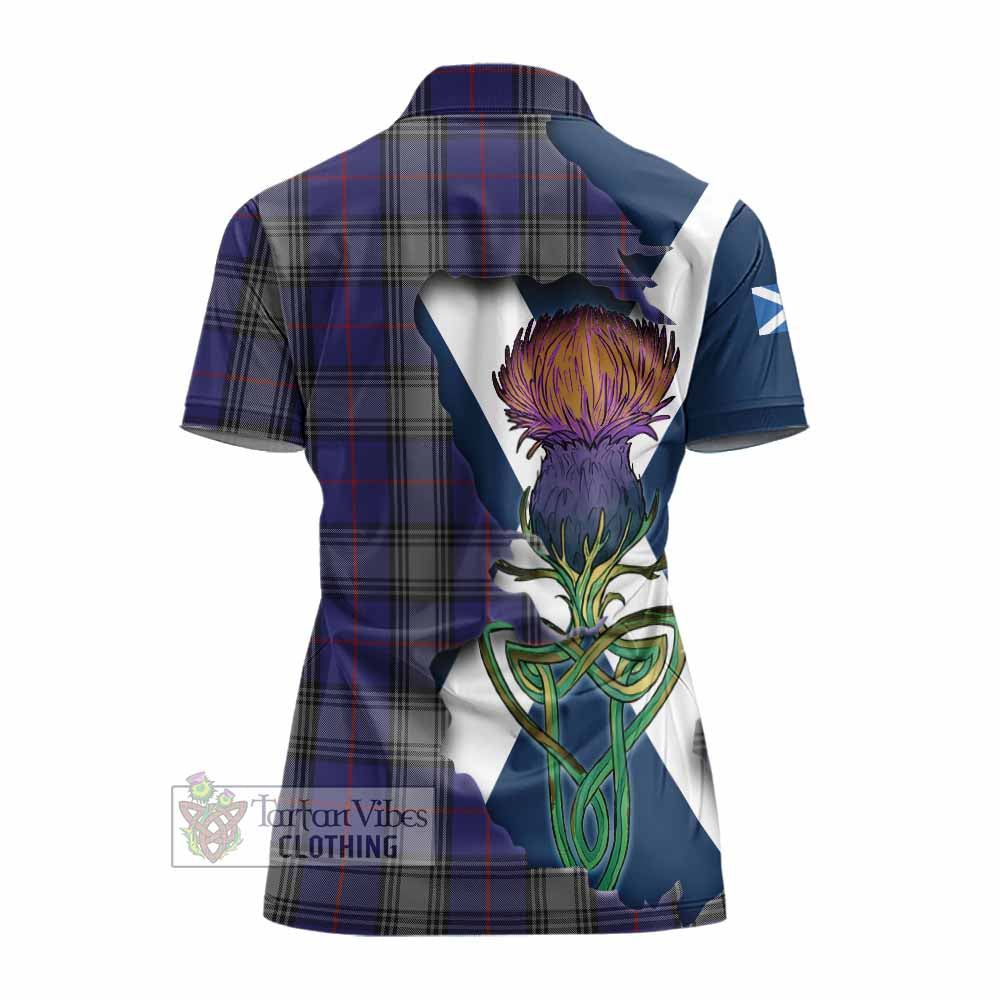 Tartan Vibes Clothing Kinnaird Tartan Family Crest Women's Polo Shirt Scottish Thistle Celtic Inspired