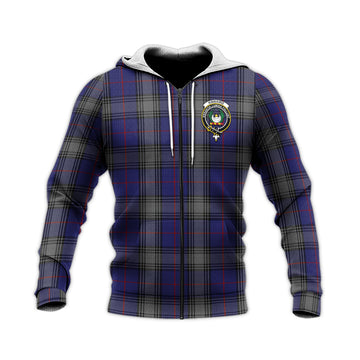 Kinnaird Tartan Knitted Hoodie with Family Crest