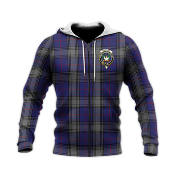 Kinnaird Tartan Knitted Hoodie with Family Crest