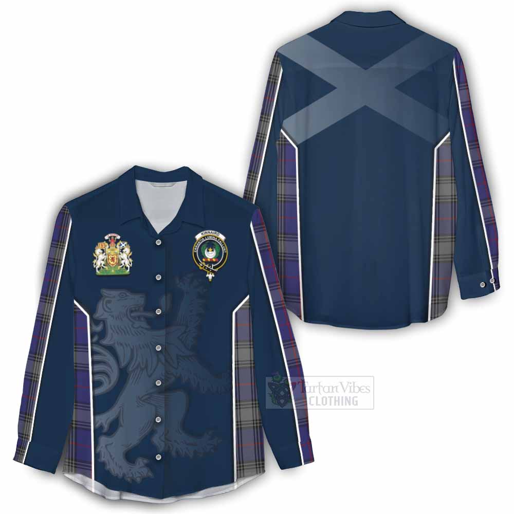 Tartan Vibes Clothing Kinnaird Tartan Women's Casual Shirt with Family Crest and Lion Rampant Vibes Sport Style