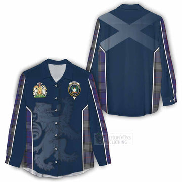 Tartan Vibes Clothing Kinnaird Tartan Women's Casual Shirt with Family Crest and Lion Rampant Vibes Sport Style
