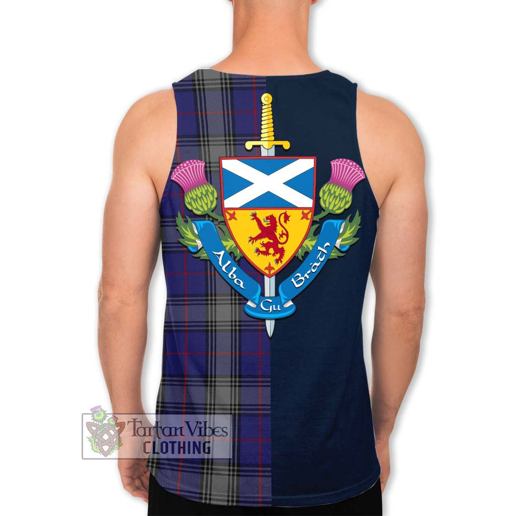 Tartan Vibes Clothing Kinnaird Tartan Men's Tank Top with Scottish Lion Royal Arm Half Style