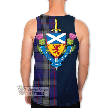 Tartan Vibes Clothing Kinnaird Tartan Men's Tank Top with Scottish Lion Royal Arm Half Style