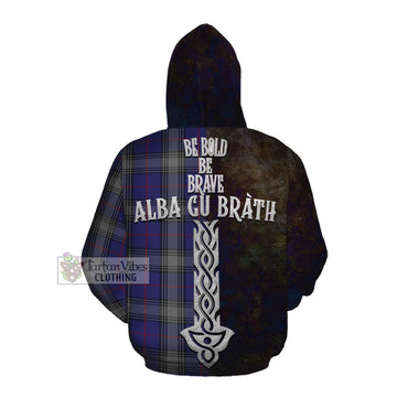 Kinnaird Tartan Family Crest Cotton Hoodie Alba Gu Brath Be Brave Lion Ancient Style