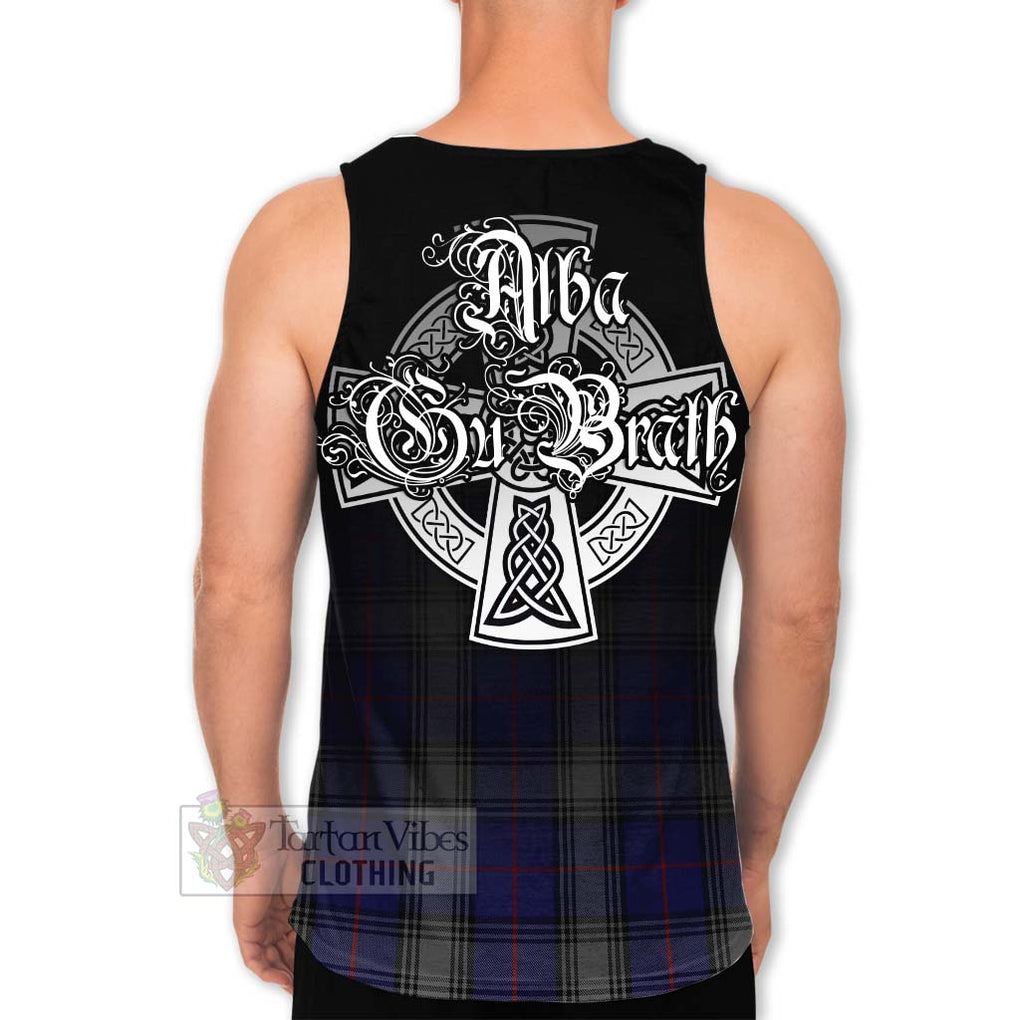 Tartan Vibes Clothing Kinnaird Tartan Men's Tank Top Featuring Alba Gu Brath Family Crest Celtic Inspired