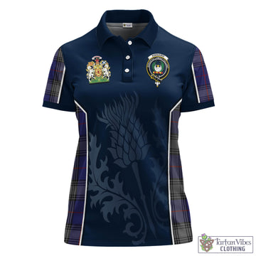 Kinnaird Tartan Women's Polo Shirt with Family Crest and Scottish Thistle Vibes Sport Style