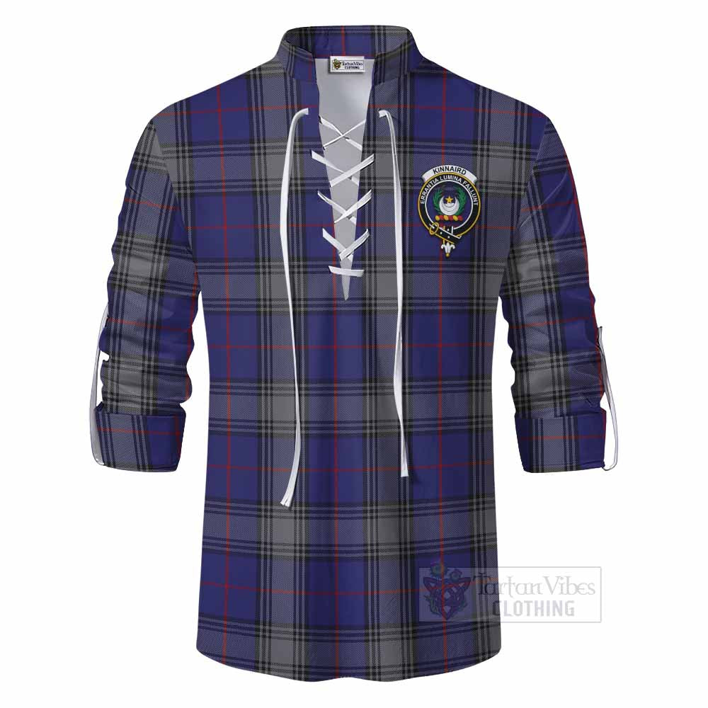 Tartan Vibes Clothing Kinnaird Tartan Ghillie Kilt Shirt with Family Crest DNA In Me Style