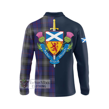 Tartan Vibes Clothing Kinnaird Tartan Long Sleeve Polo Shirt with Scottish Lion Royal Arm Half Style