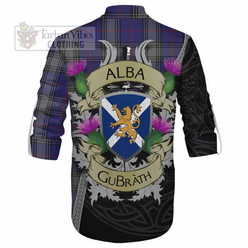 Tartan Vibes Clothing Kinnaird Tartan Family Crest Ghillie Kilt Shirt Lion Rampant Royal Thistle Shield Celtic Inspired
