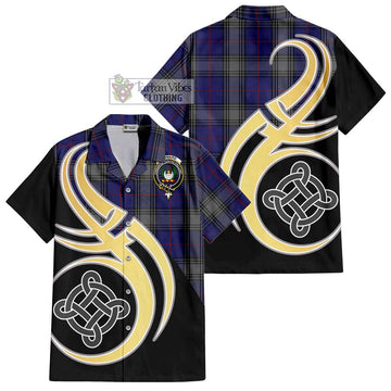 Kinnaird Tartan Hawaiian Shirt with Family Crest and Celtic Symbol Style