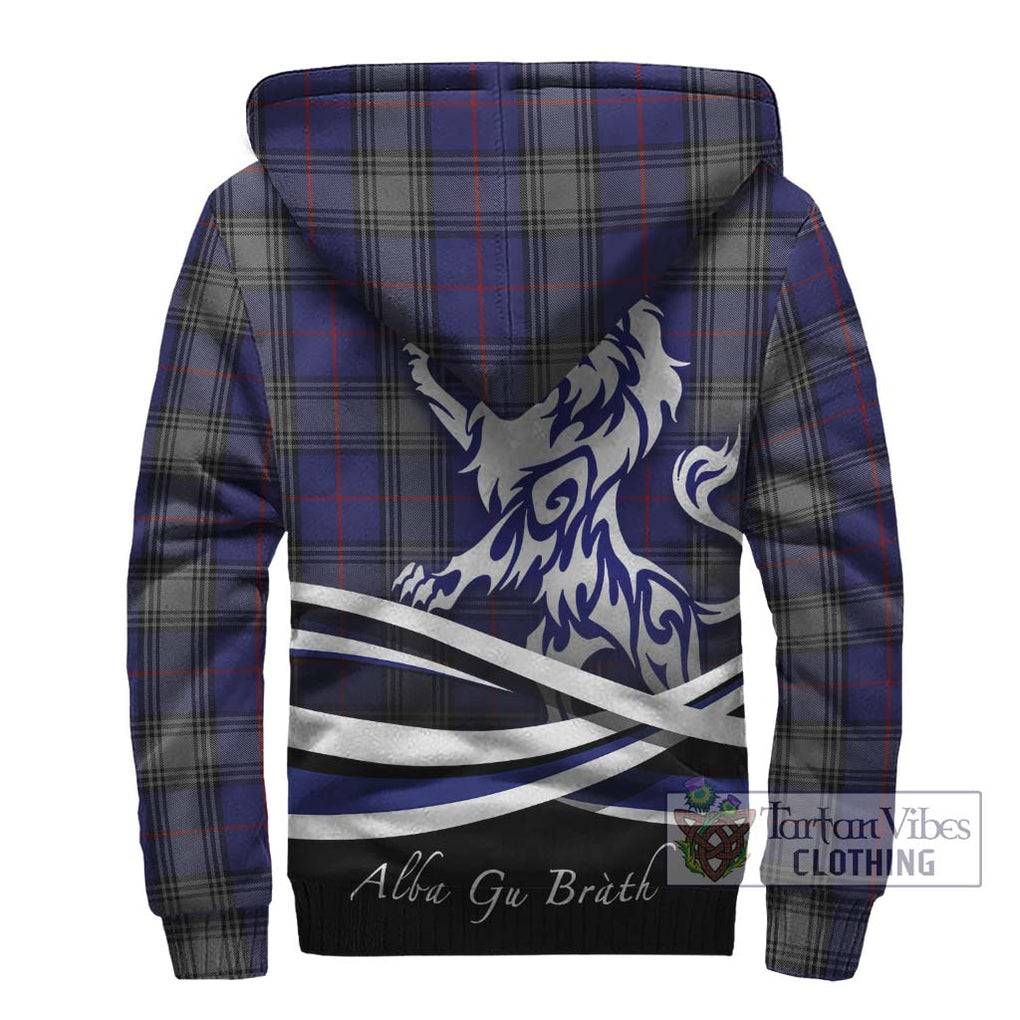 Kinnaird Tartan Sherpa Hoodie with Alba Gu Brath Regal Lion Emblem - Tartanvibesclothing Shop